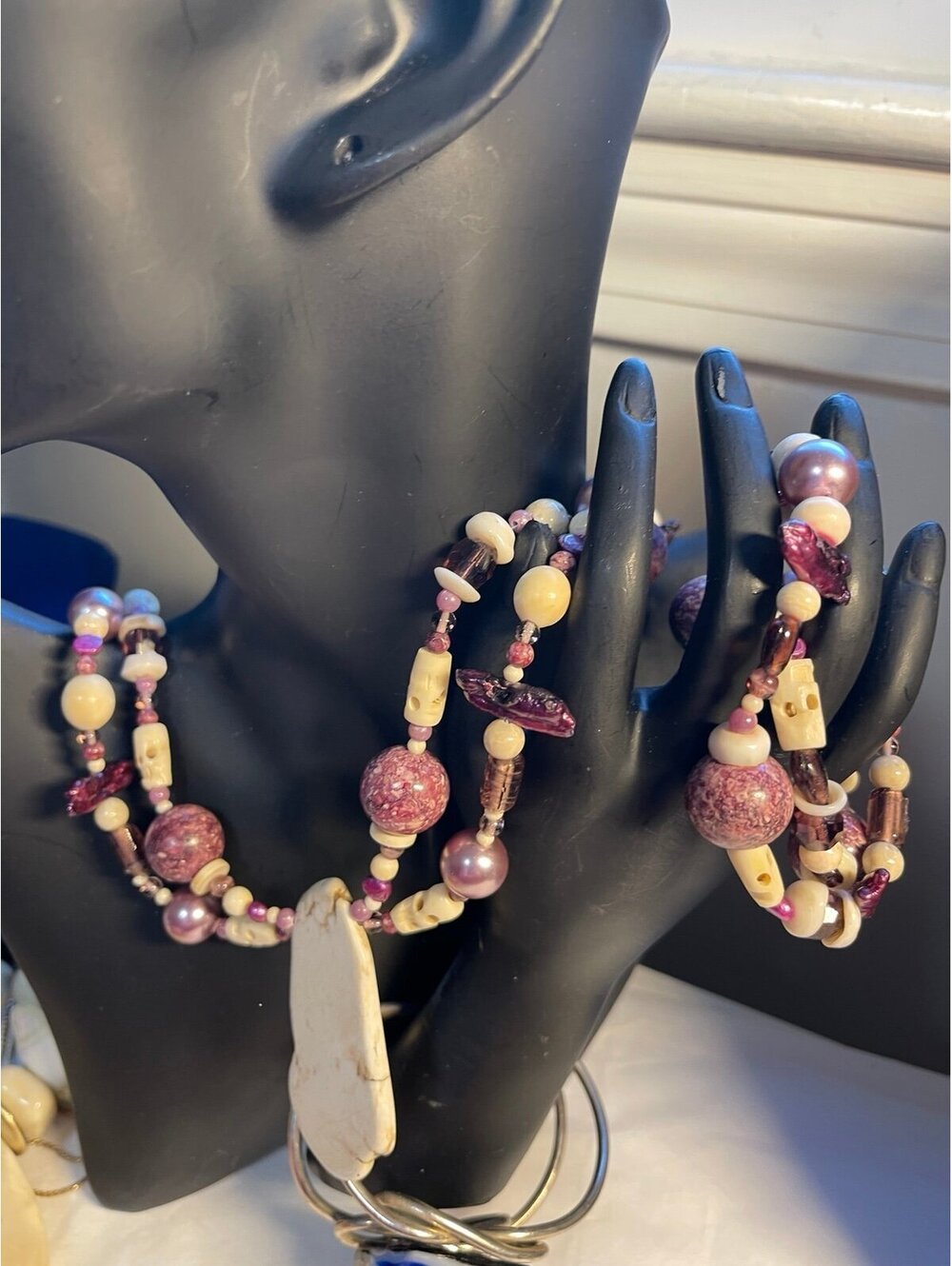 Modern Artisan One Of A Kind Necklace With Matching Bracelet